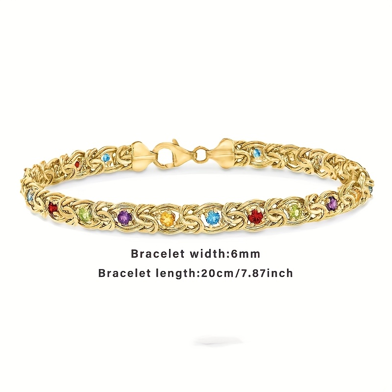 Golden Stone Byzantine Bracelet Adjustable Length Unexpected Gift